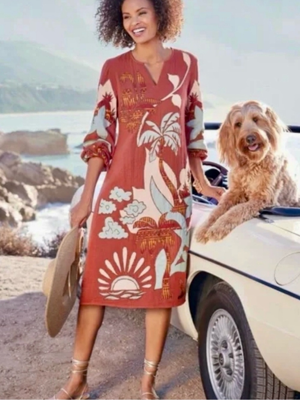Soft Surroundings XS Tierra Dress Gauze Beads Patchwork Bohemian Caftan NWT $170